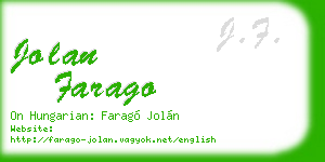 jolan farago business card