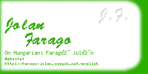 jolan farago business card